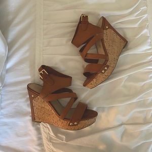 Brown Leather Wedges